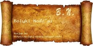 Bolyki Noémi névjegykártya